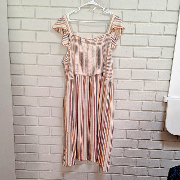 Sonoma Striped Boho Ruffle Sleeve Dress Maxi Dress. Size 3X NWT - Picture 1 of 11